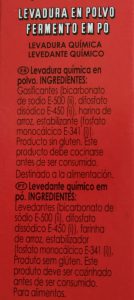 Bicarbonato para repostería