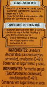 Levadura deshidratada